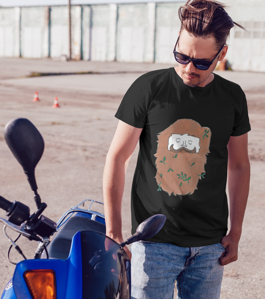 Leafy Bearded Sleep With Closed Eyes T-Shirt