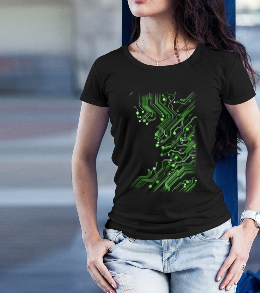 Brain Of The Beast Circuit Board Matrix Green T-Shirt