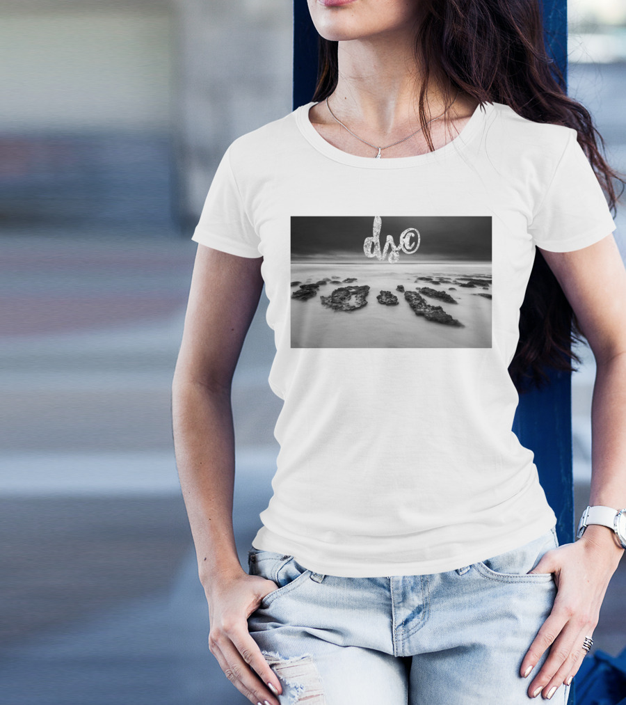 Dopesurf Black And White Beach DS© T-Shirt