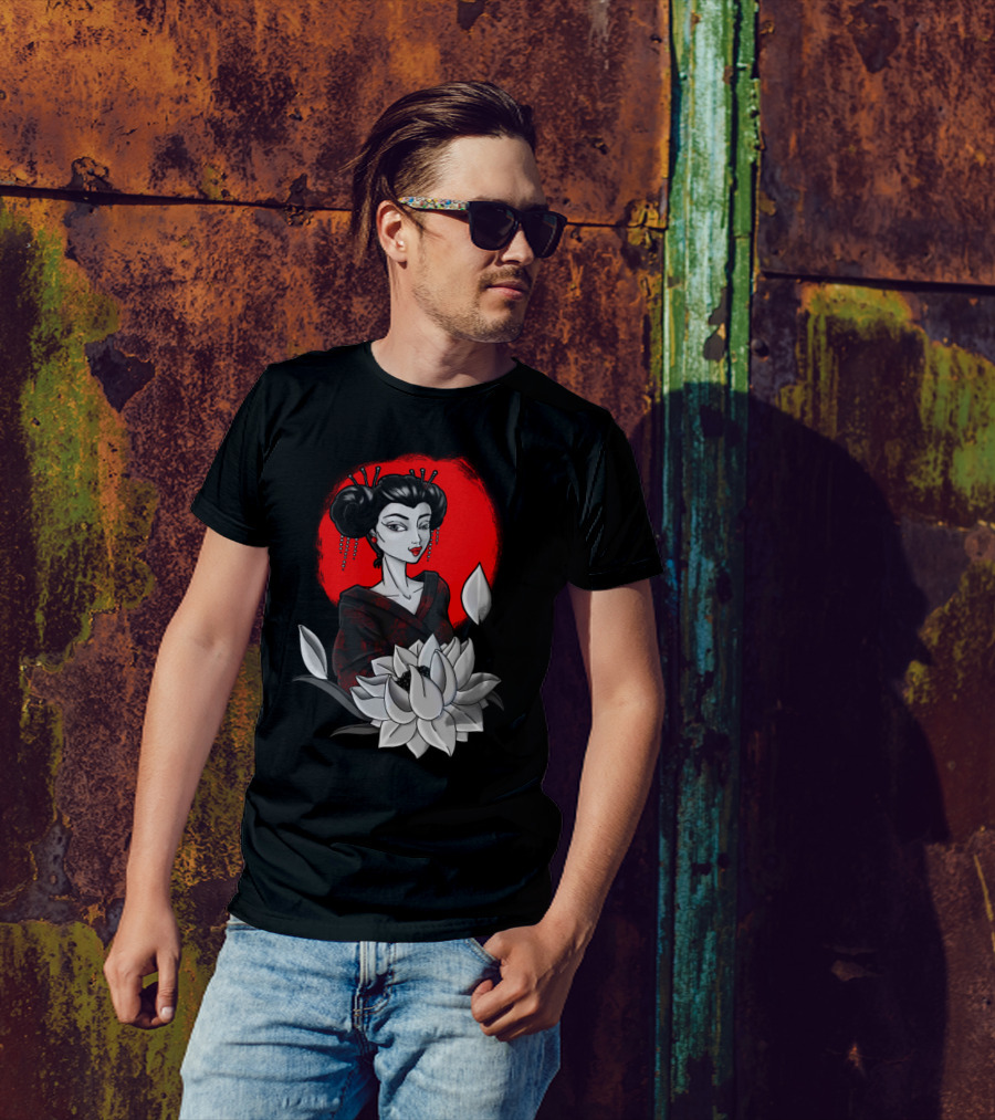 Geisha Lotus New Japanese Icon T-Shirt