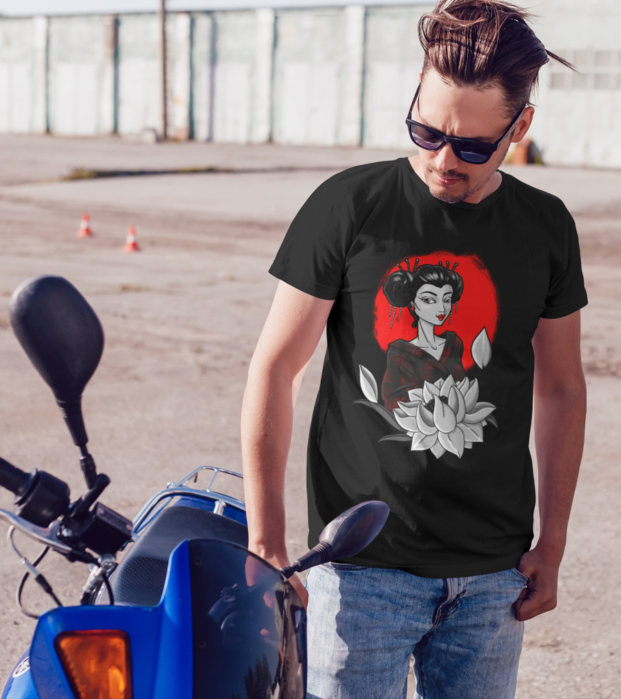 Geisha Lotus New Japanese Icon T-Shirt