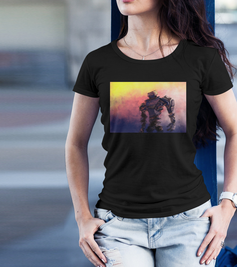 The Beyonder Robot With Sunset Background T-Shirt