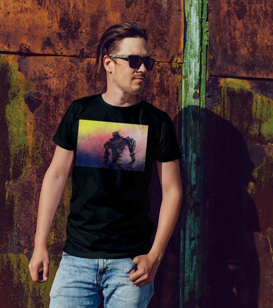 The Beyonder Robot With Sunset Background T-Shirt