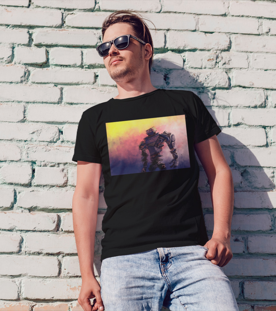 The Beyonder Robot With Sunset Background T-Shirt