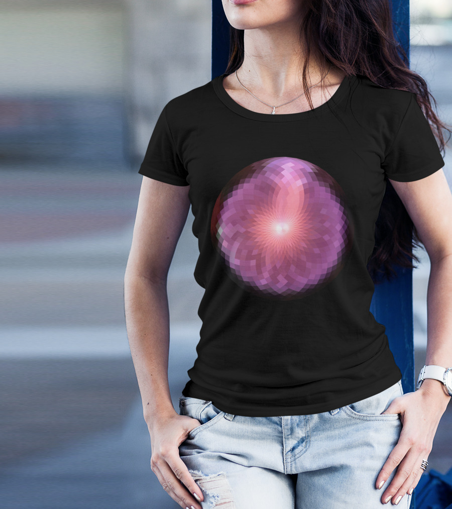 The Big Bang Mandala Pink And Purple Circular T-Shirt