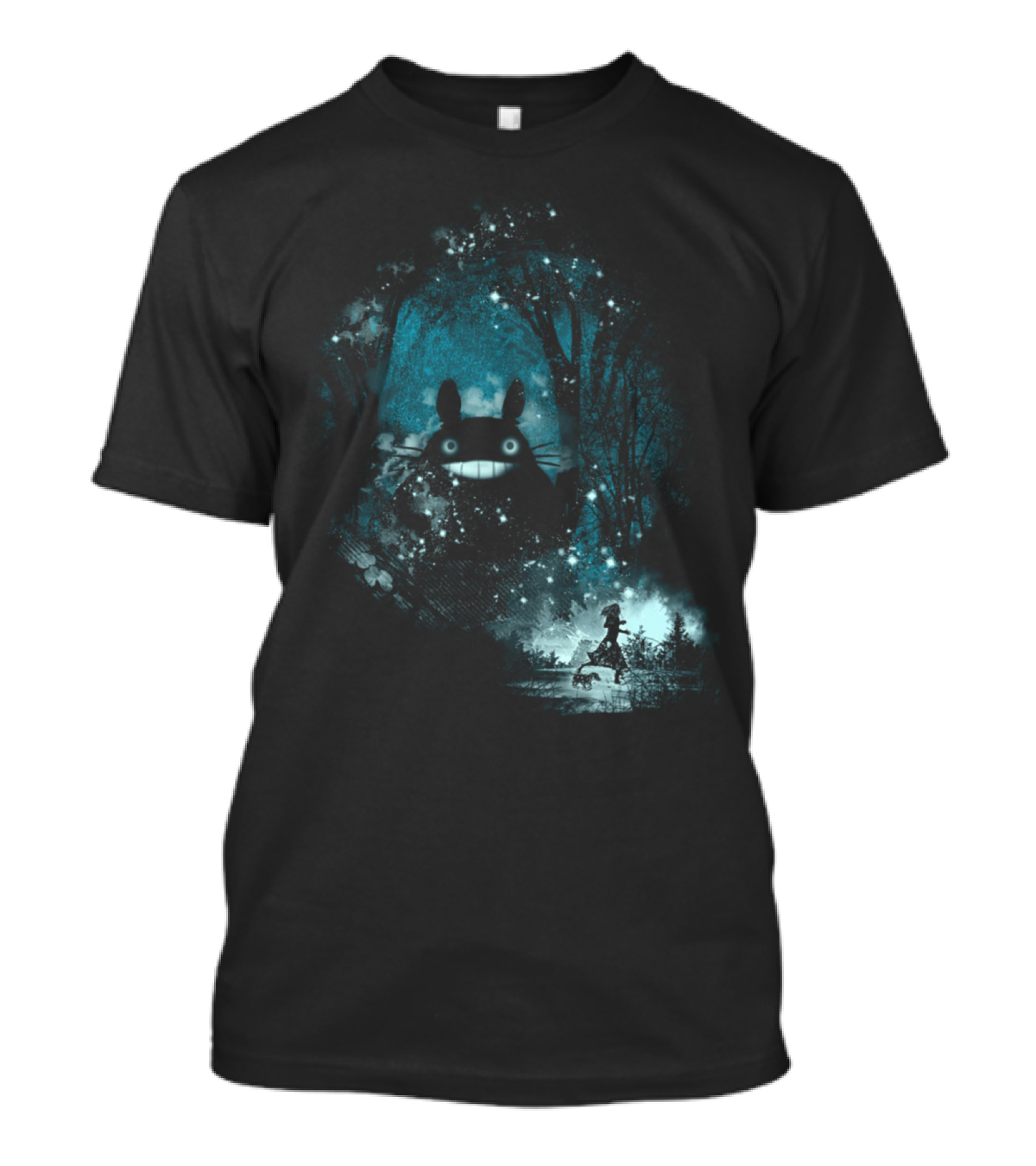 The Big Friend Nighttime Forest Encounter With Cat Bus Companion T-Shirt