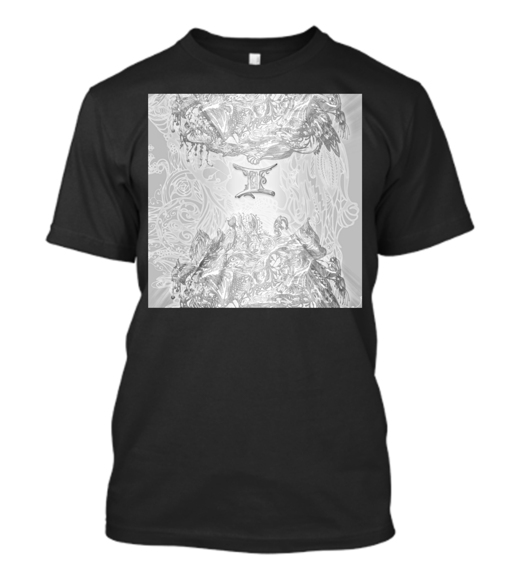 Gemini The Twins Symbolic Intricate T-Shirt