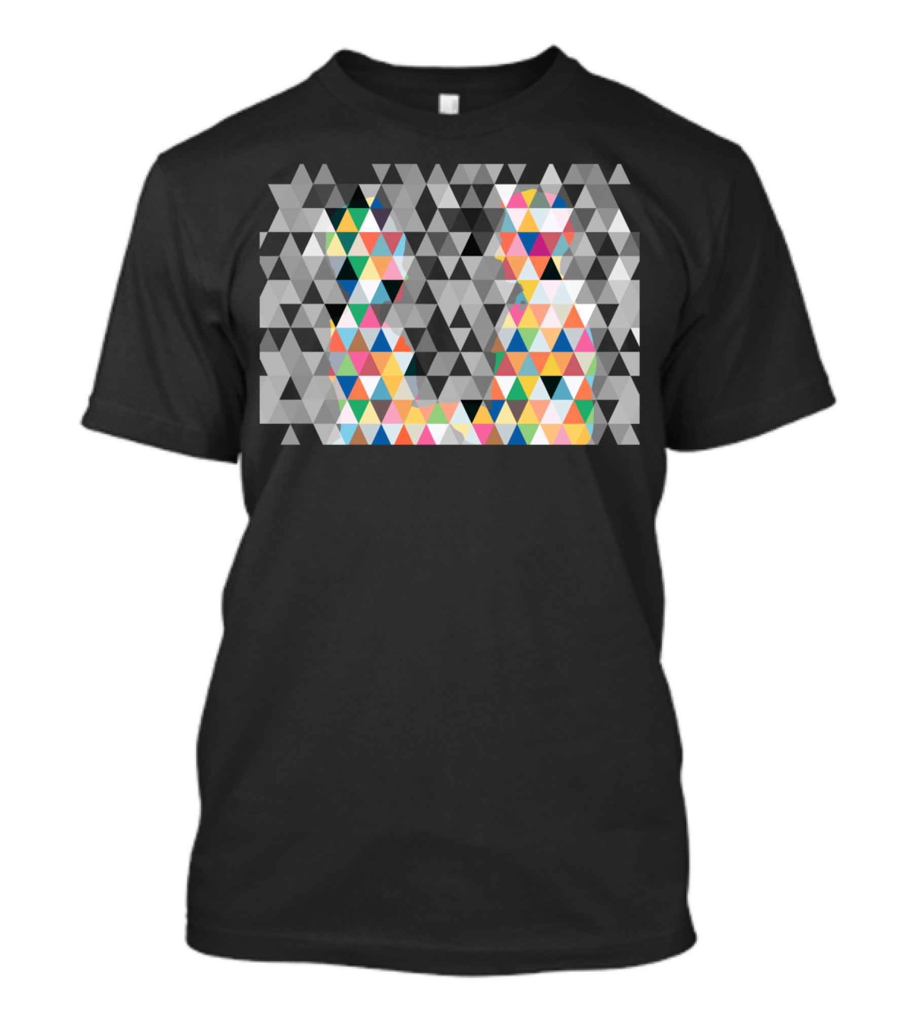 Many Colors Of Being Multicolor Geometric Triangle T-Shirt
