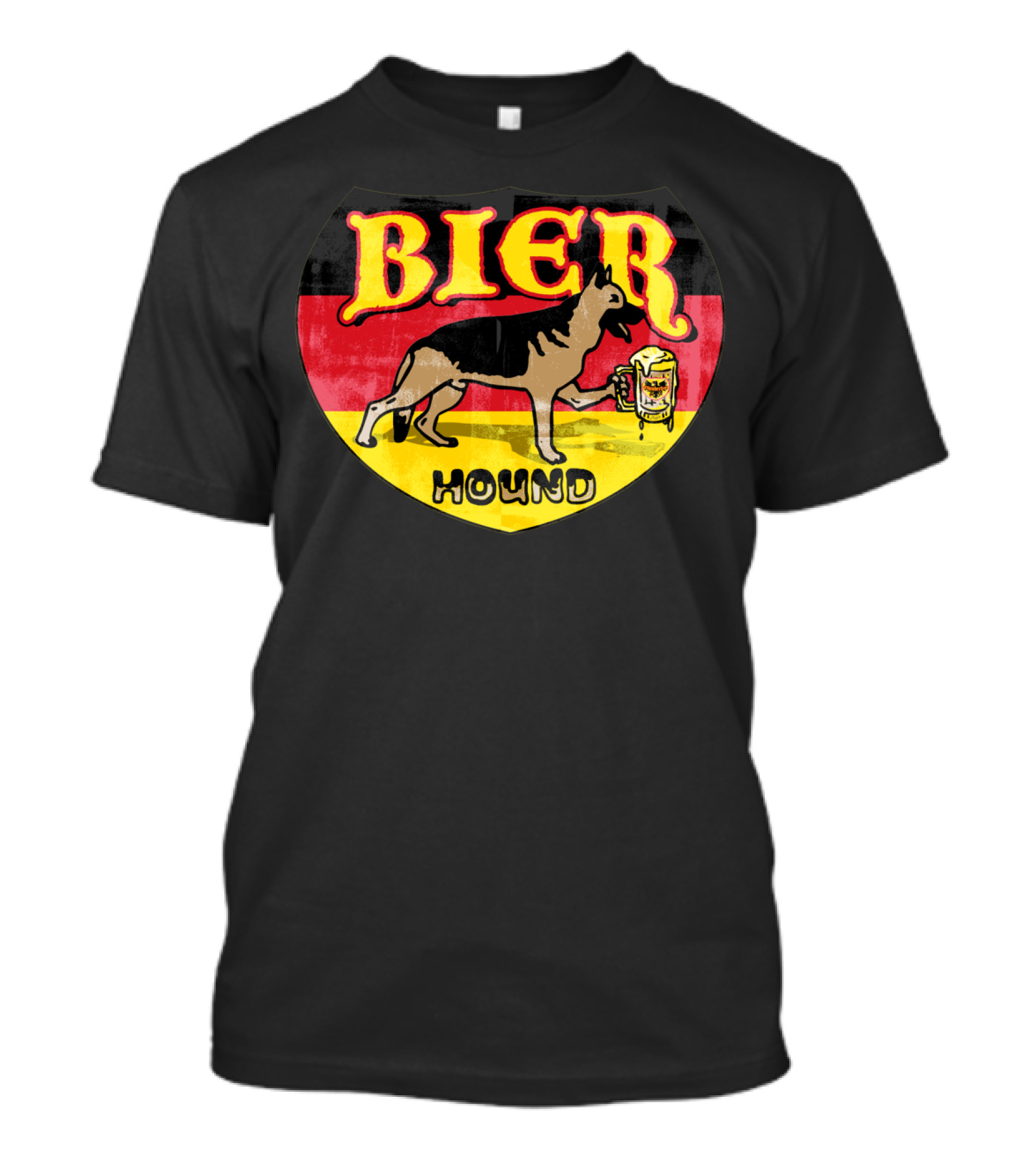Beer Lover Oktoberfest Bier Hound German Flag Dog T-Shirt