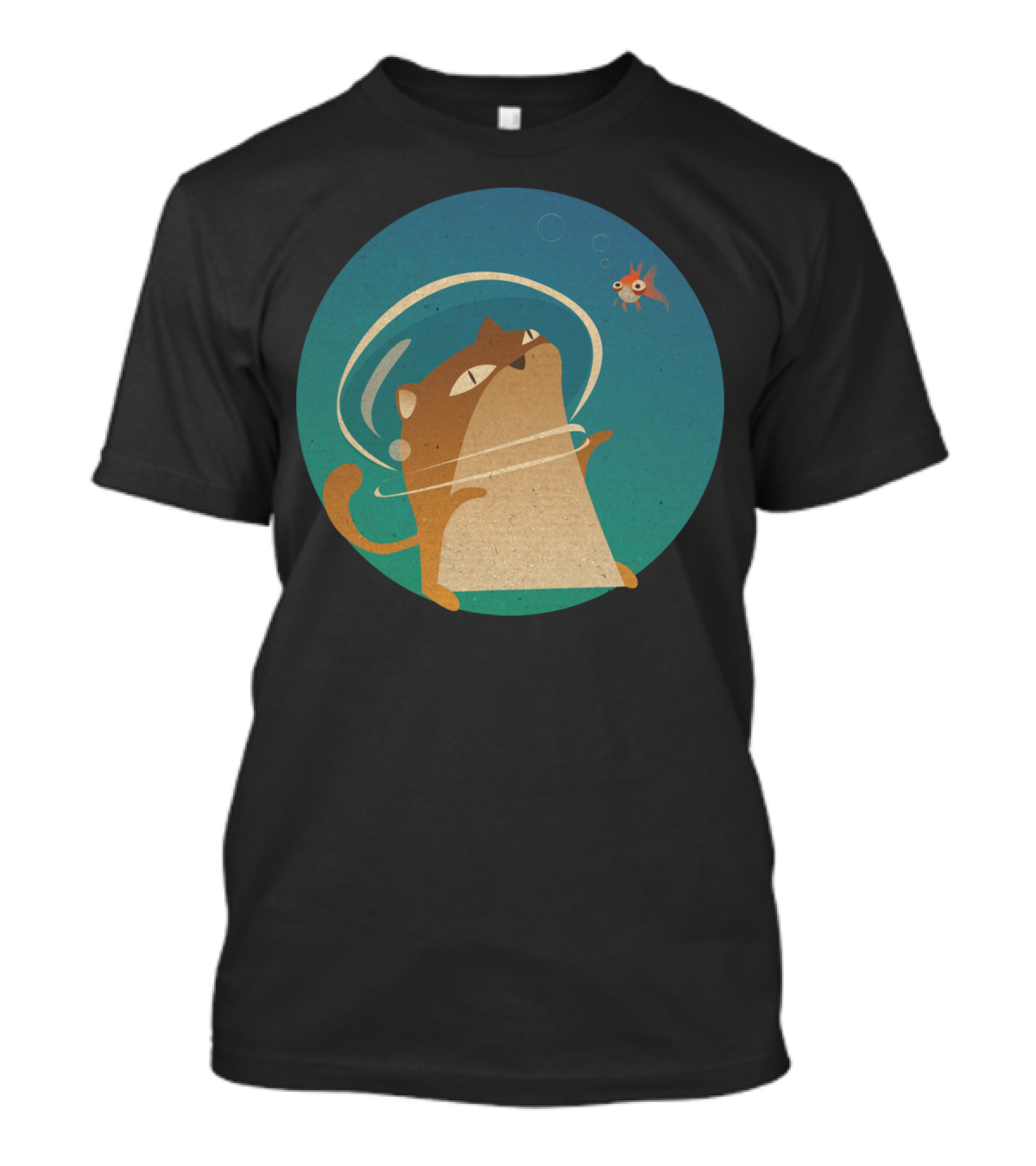 Fish Encounter Underwater Cat Bubbles T-Shirt
