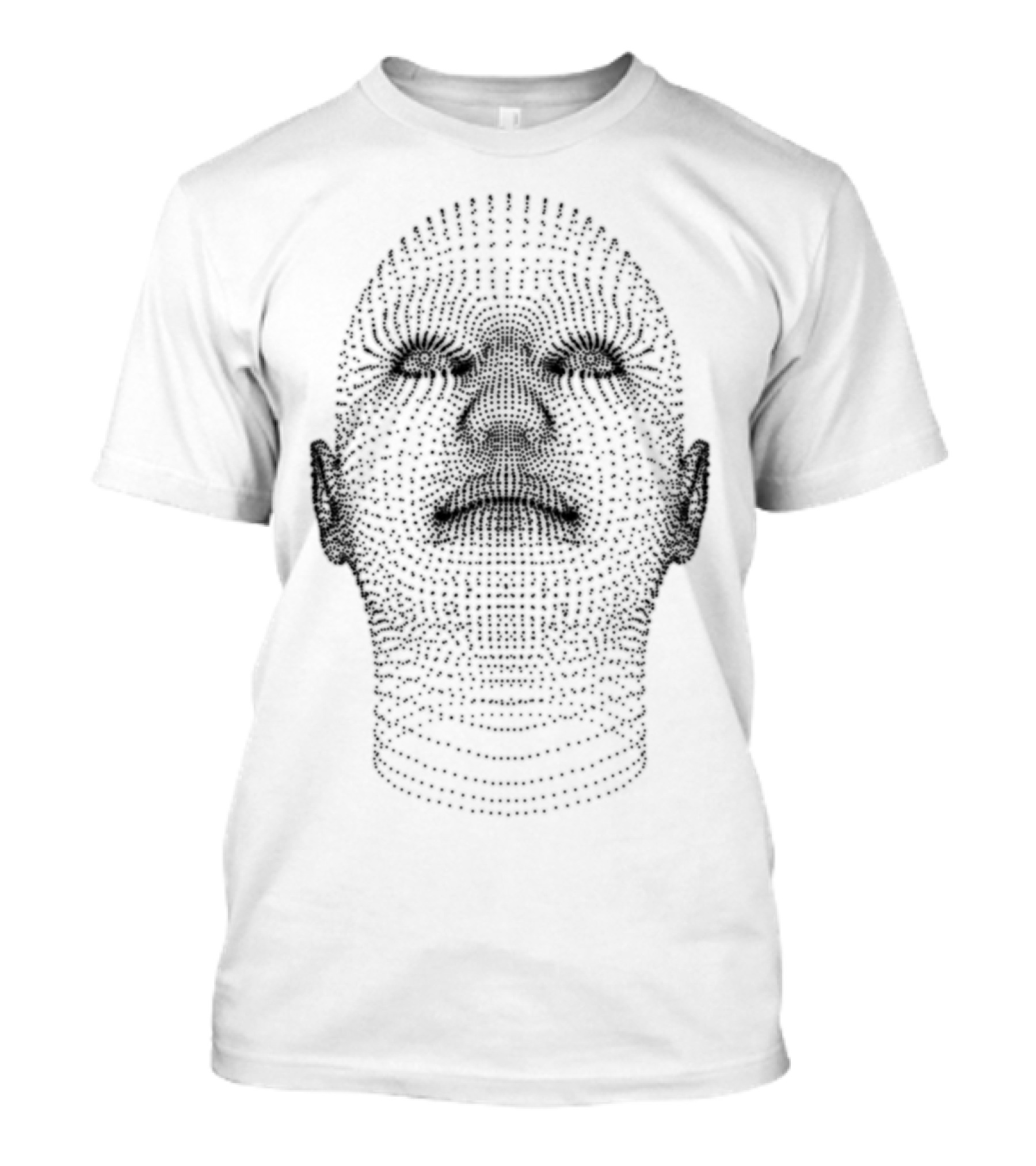Doted Face Geometric Head Pattern Optical Illusion T-Shirt