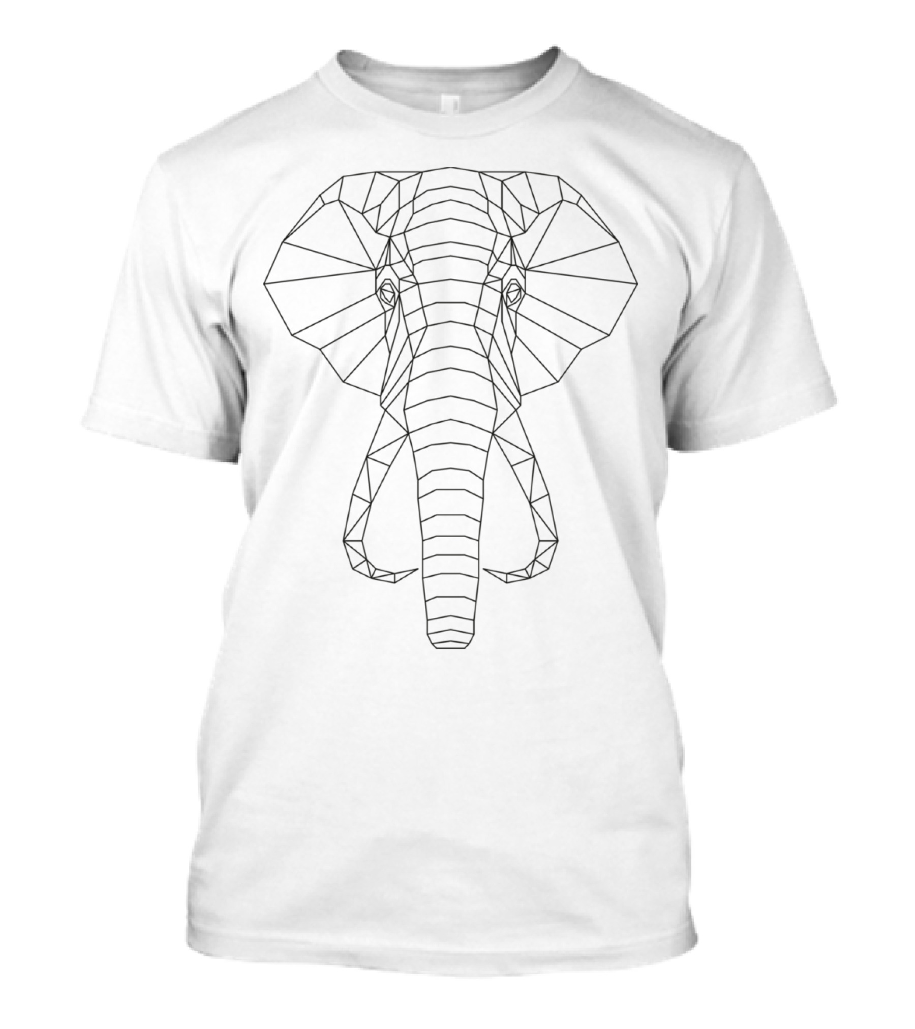 Geo Elephant Outline Geometric T-Shirt