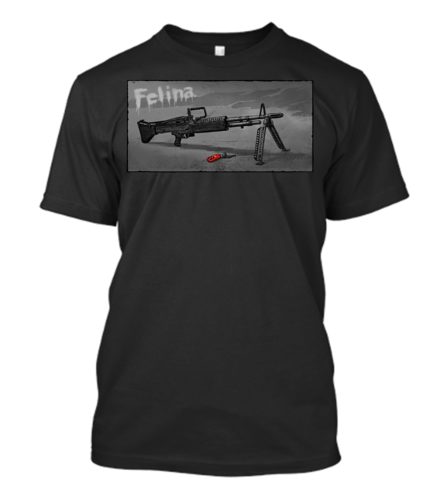 Felina Machine Gun Graffiti Scene T-Shirt