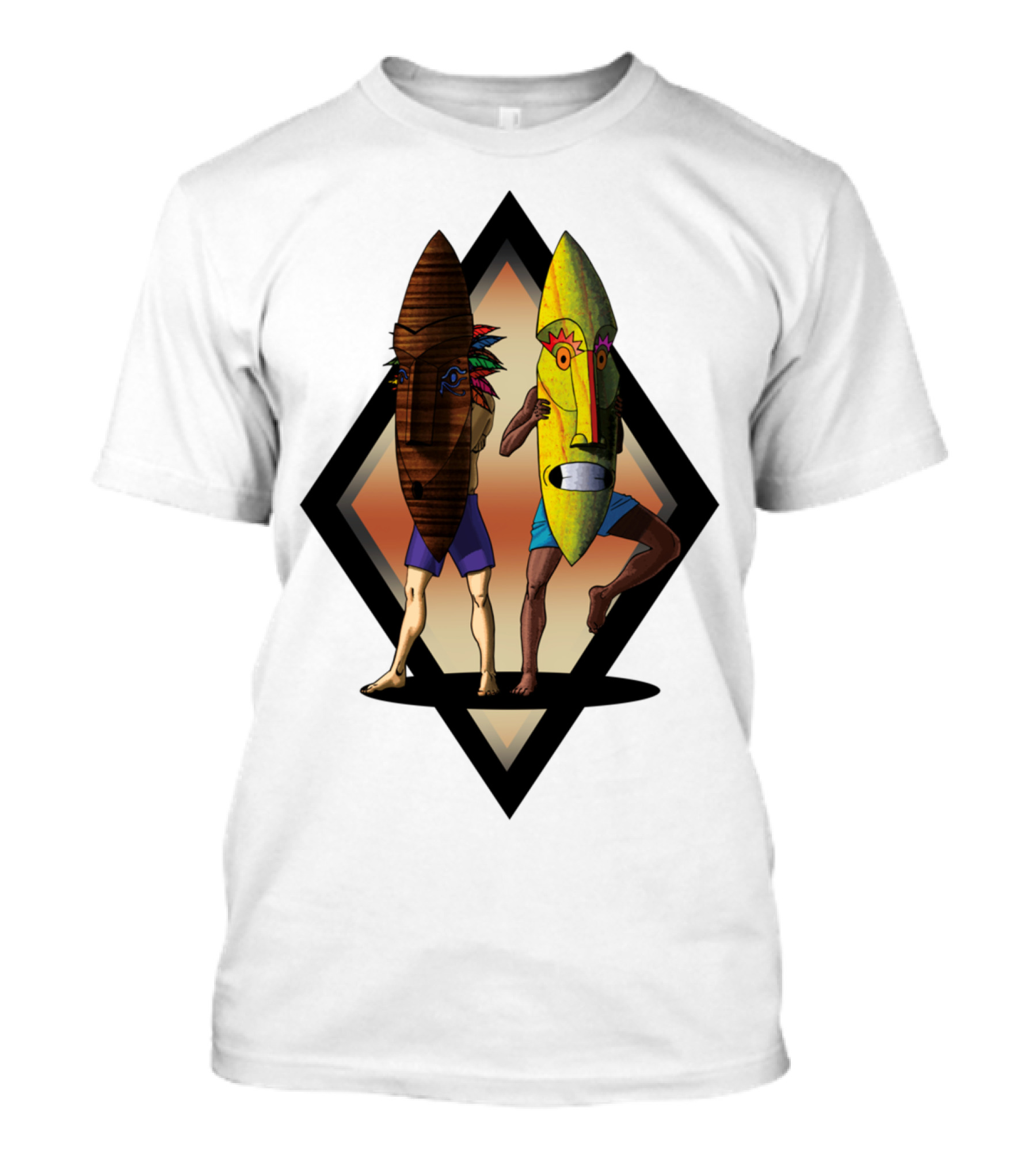 Double Mask Hidden Tribal Dance T-Shirt