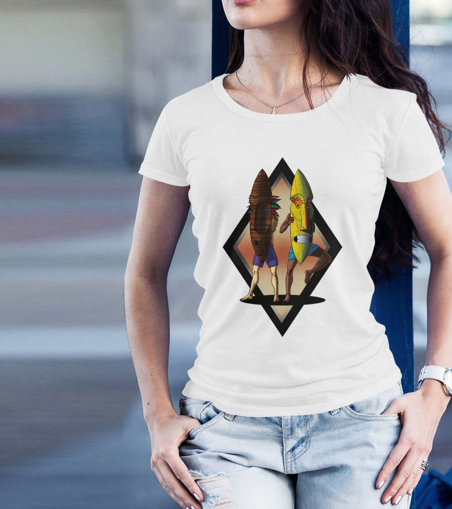 Double Mask Hidden Tribal Dance T-Shirt