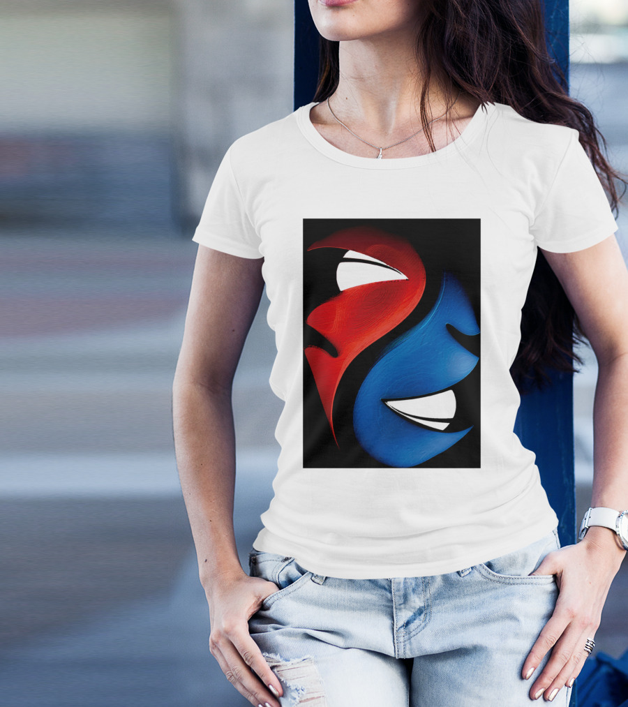 Yin Yang Comedy Tragedy Masks Duality T-Shirt