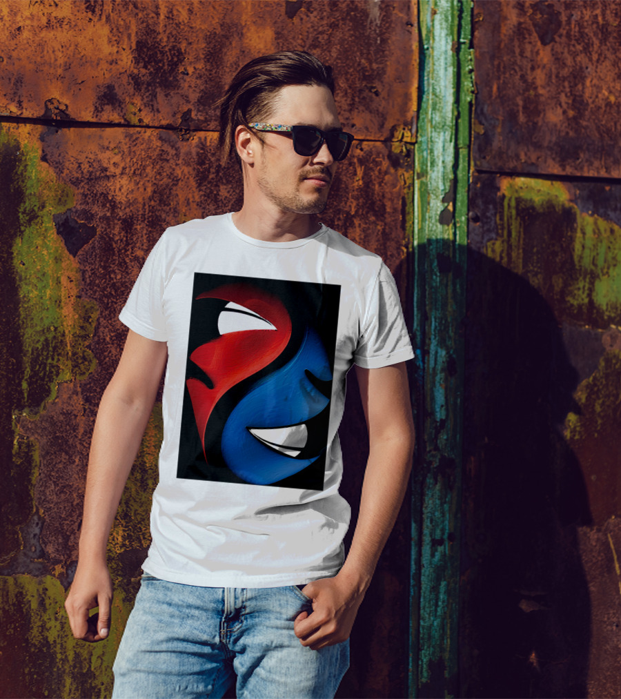 Yin Yang Comedy Tragedy Masks Duality T-Shirt