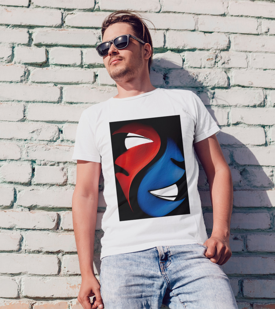 Yin Yang Comedy Tragedy Masks Duality T-Shirt