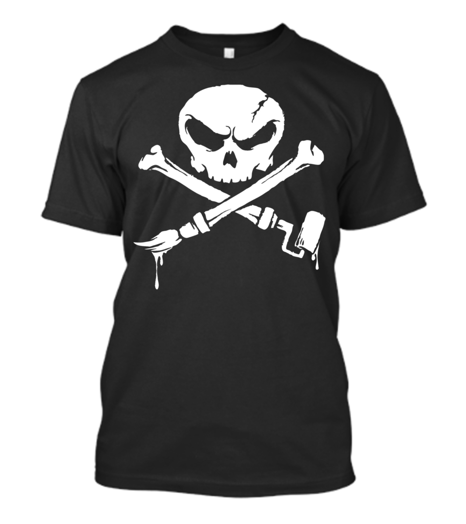 Artist To The Bone Skull With Paintbrush And Roller Crossbones T-Shirt