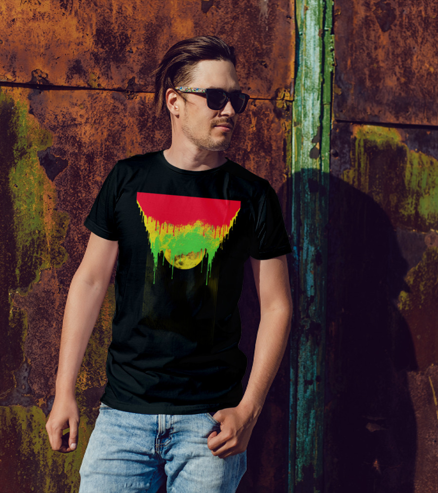 Dripping Colors Over Moon T-Shirt