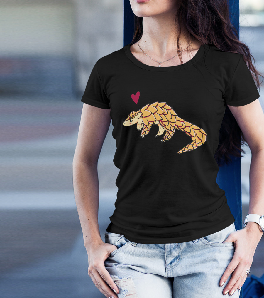 Lovely Pangolin With Heart T-Shirt