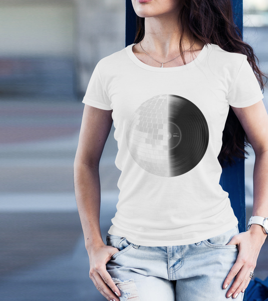Disco Ball And Vinyl Record Fusion 33rpm T-Shirt