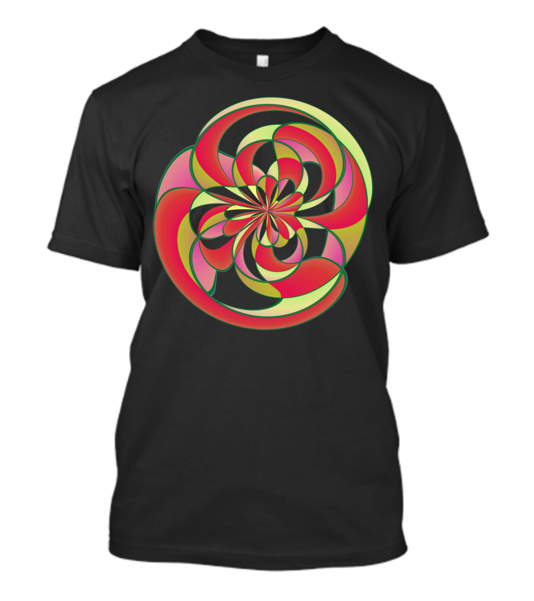 Geometric Distortion Abstract Spiral T-Shirt