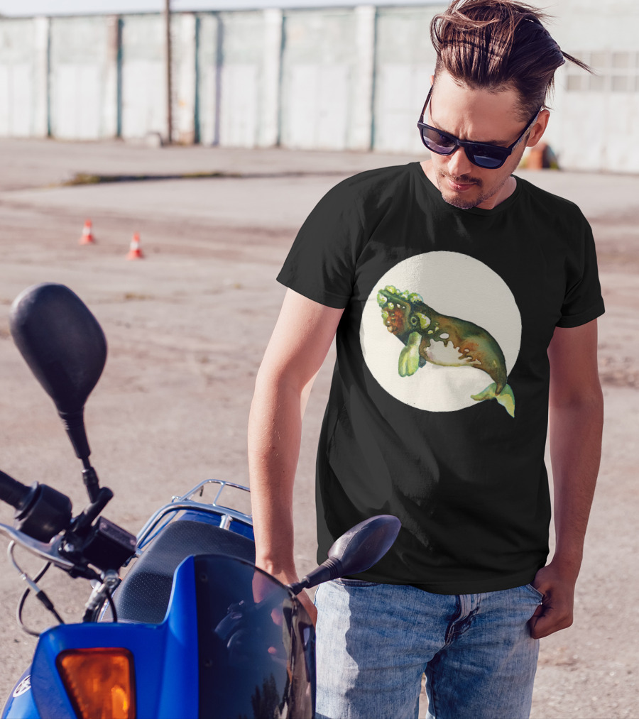 Right Whale Moon Ocean T-Shirt