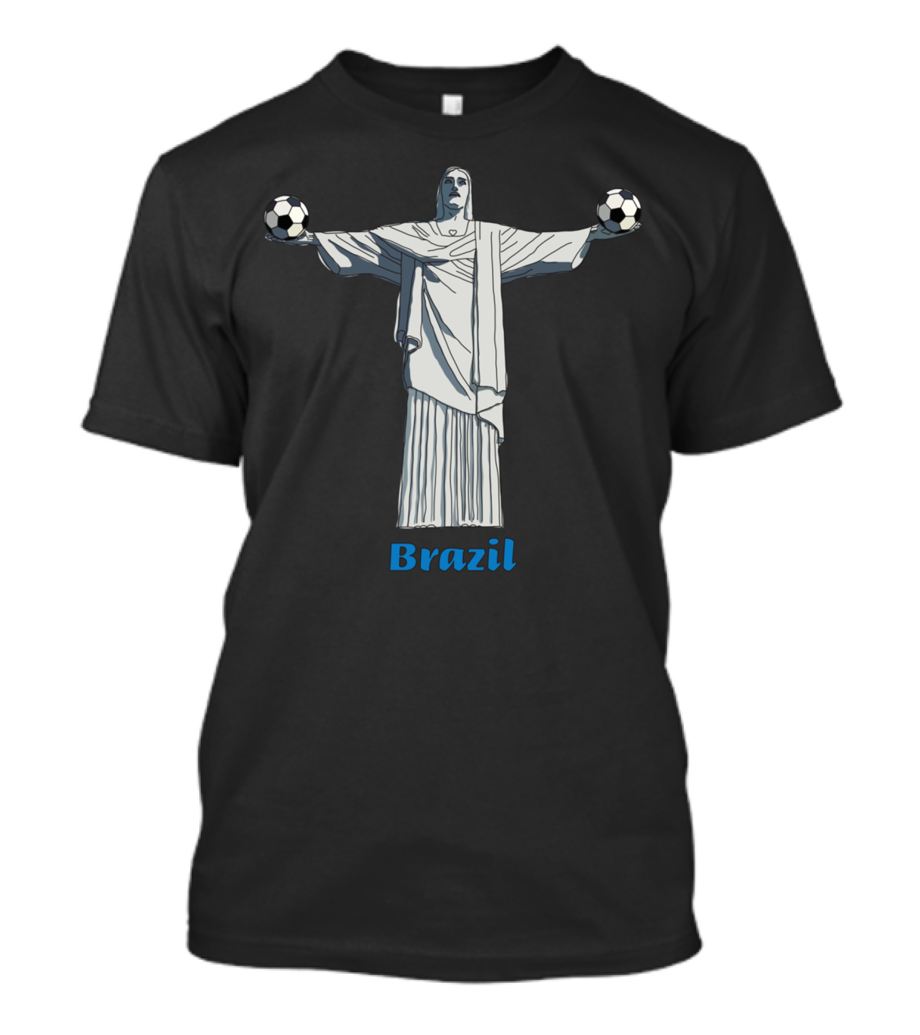 Brazil Christ The Redeemer Football Soccer T-Shirt