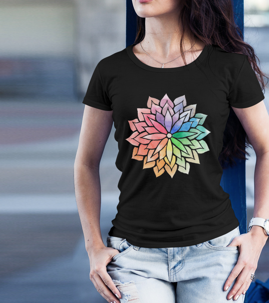 My Meditation Rainbow Mandala Flower T-Shirt