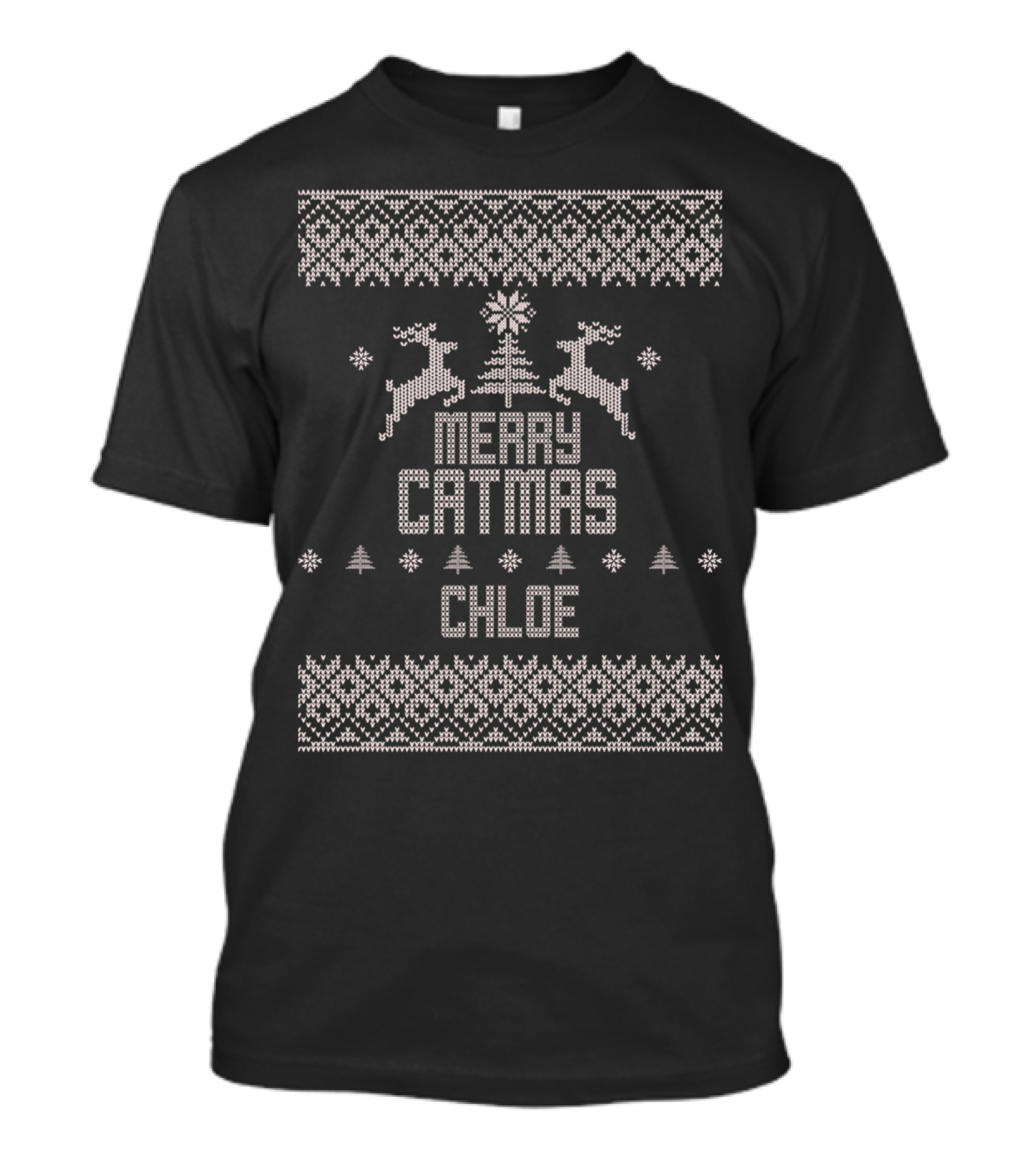 Merry Catmas Chloe Christmas Reindeer T-Shirt