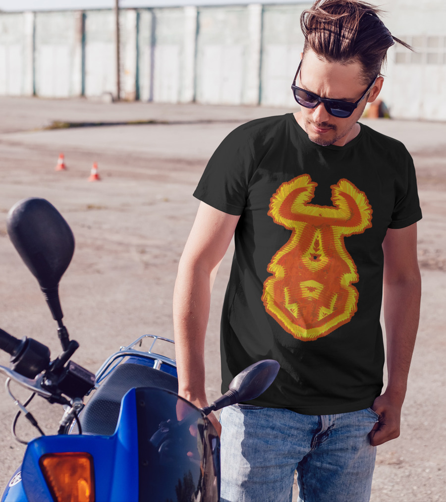 My On Sight Abstract Bull Symmetry T-Shirt