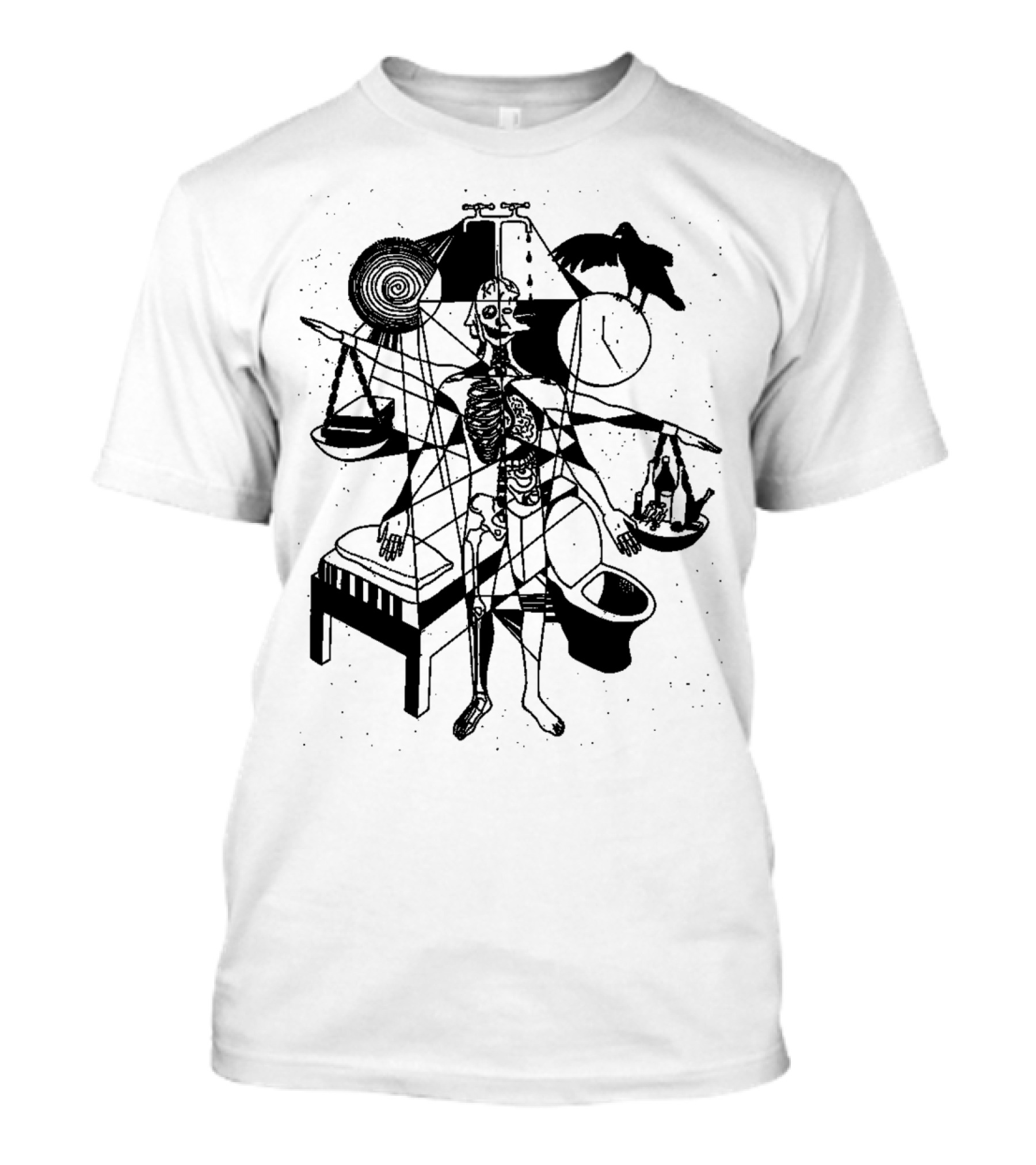 The Care Of Self And The Use Of Pleasures Bed Skeleton Clock Scale Balance Spiral Fox Wine Toilet T-Shirt