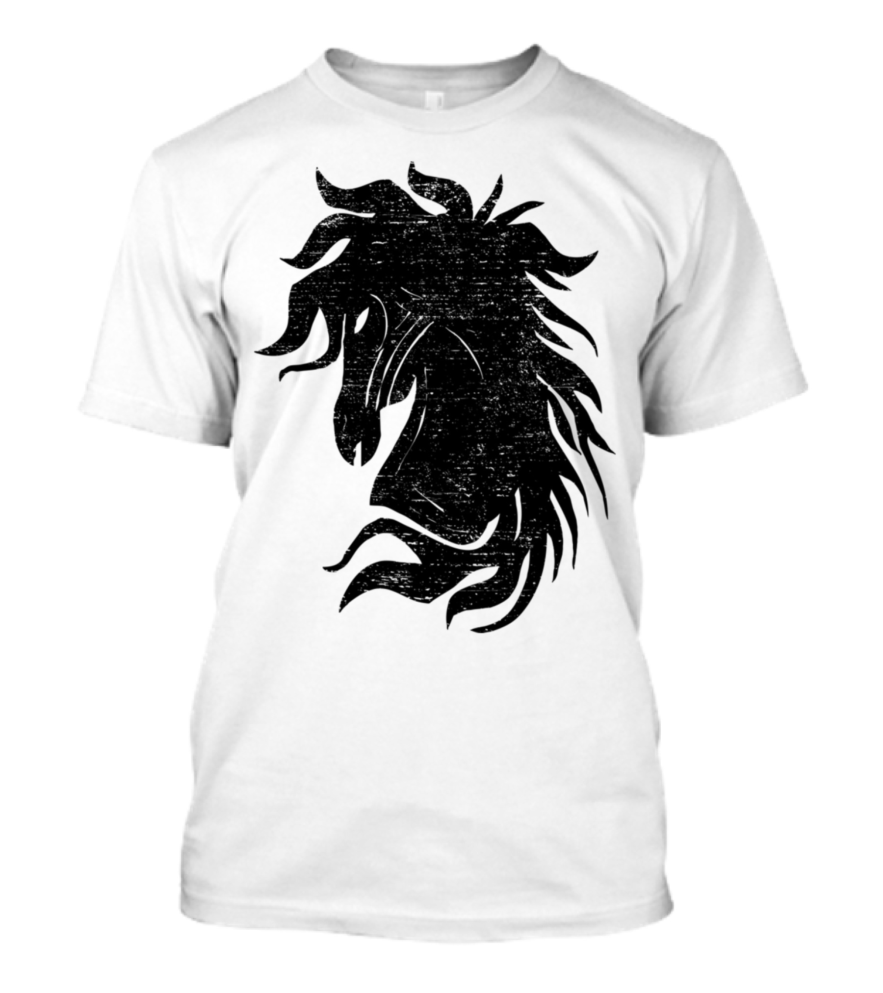 The Black Horse Silhouette With Flowing Mane T-Shirt