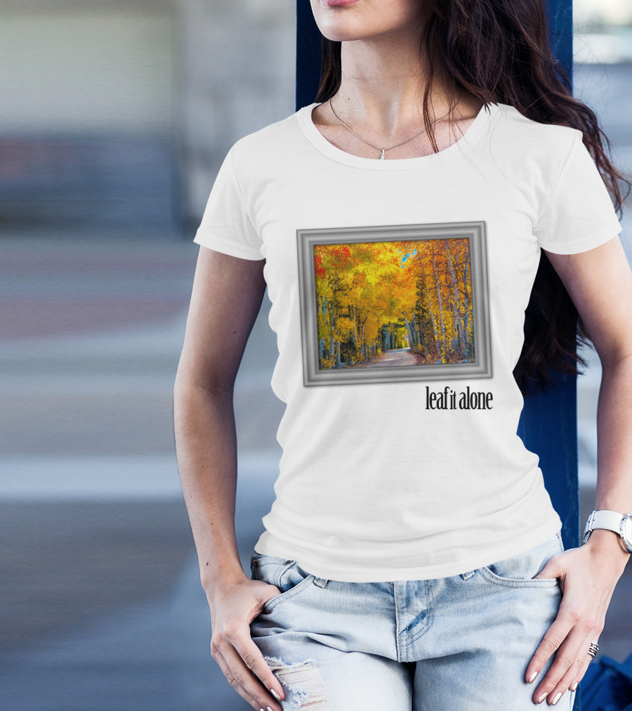 Leaf It Alone Vibrant Autumn Forest Pathway T-Shirt