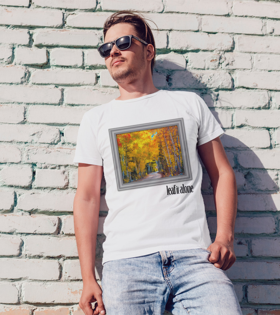 Leaf It Alone Vibrant Autumn Forest Pathway T-Shirt