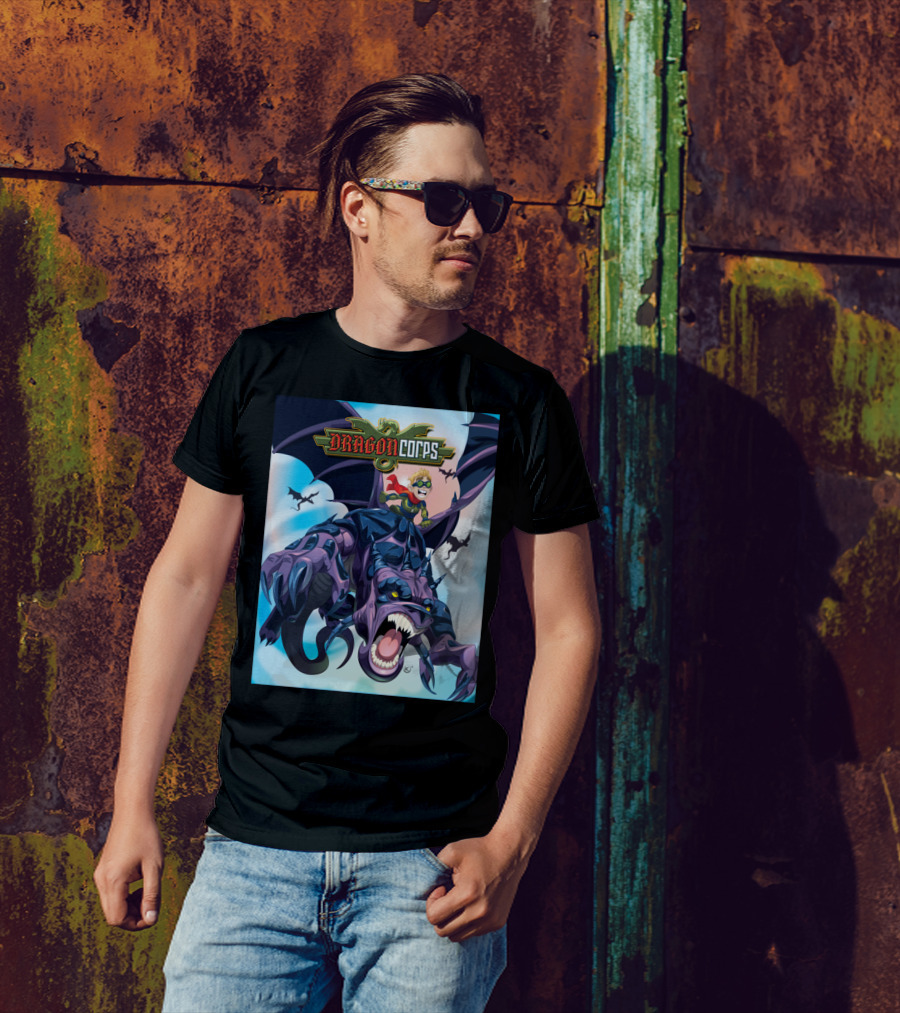 DRAGON CORPS Epic Flight With Heroic Rider And Fierce Dragon T-Shirt
