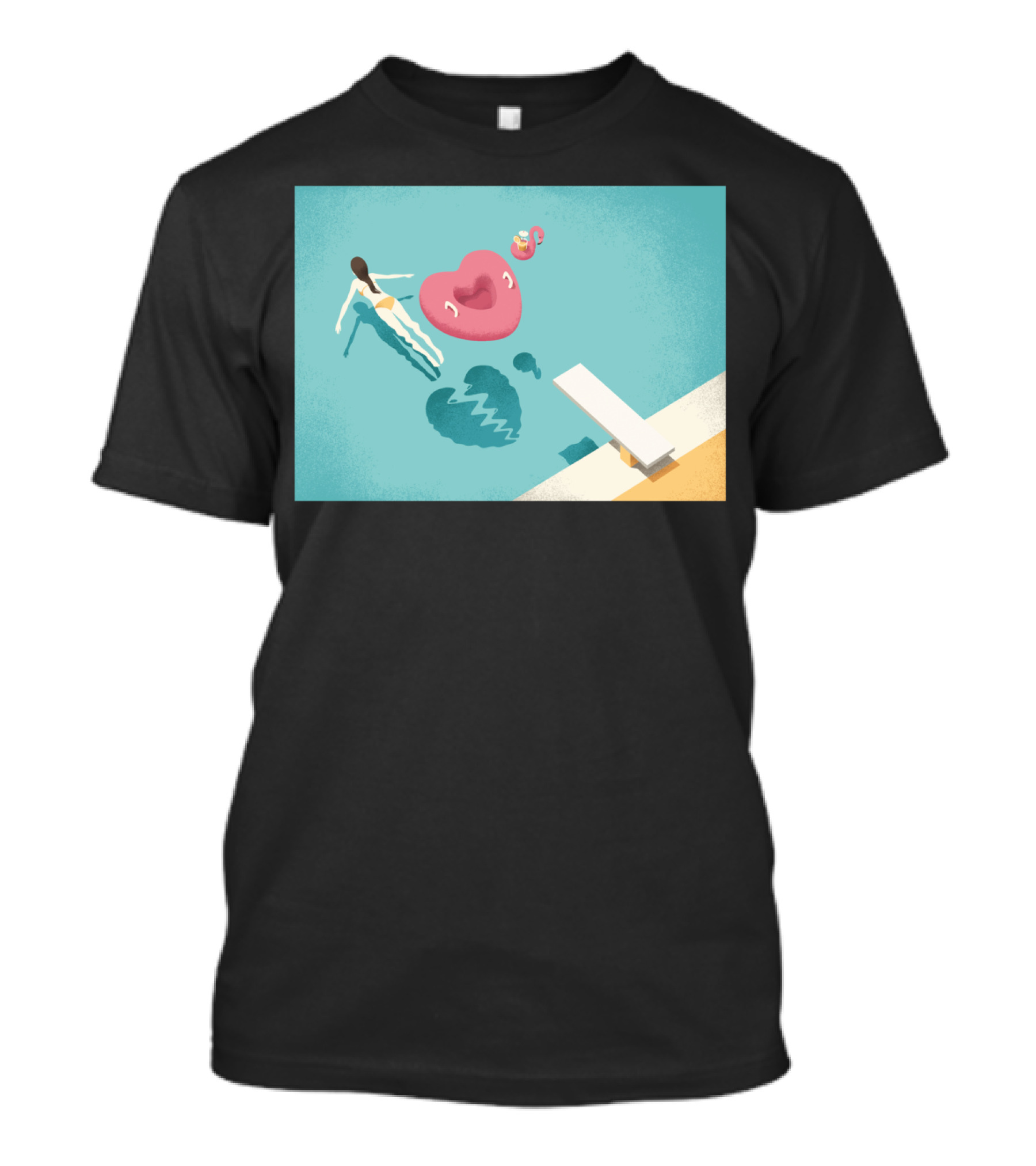 Breaking Heart Pool Float With Diver Shadow T-Shirt