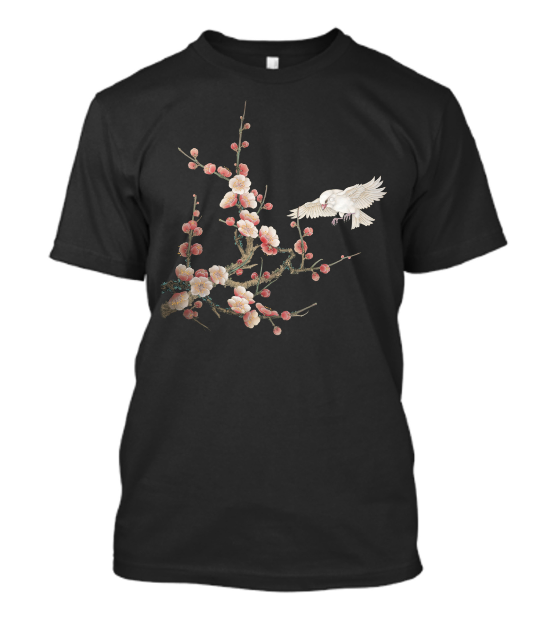Peach Blossoms And Bird Branch Harmony T-Shirt