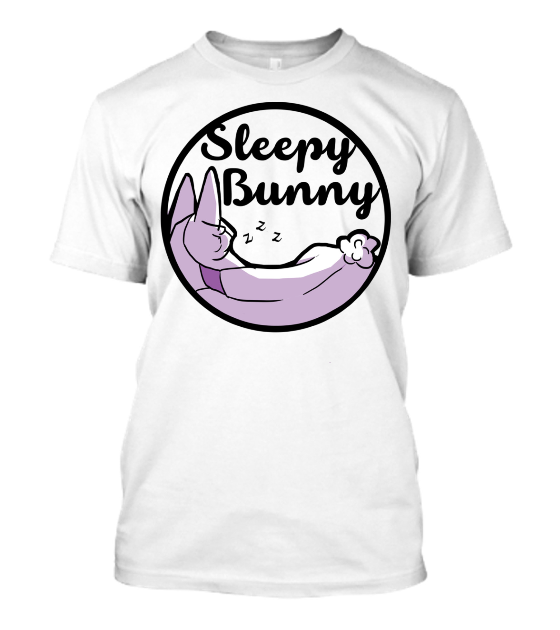 Sleepy Bunny Resting With Zzz's In Circle T-Shirt