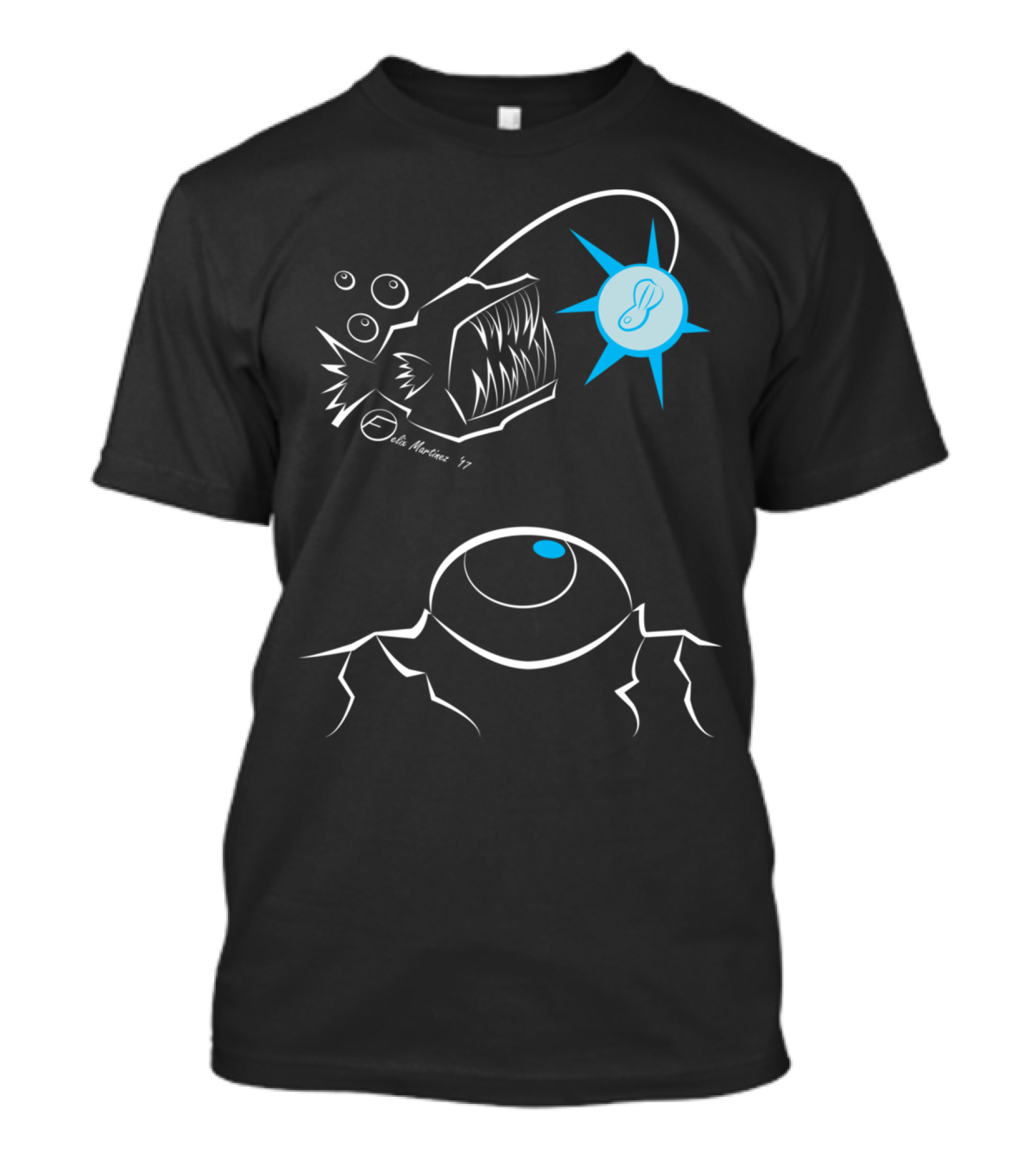 Anglerfish With Light Bulb Lure And Abstract Eye Being Ed T-Shirt