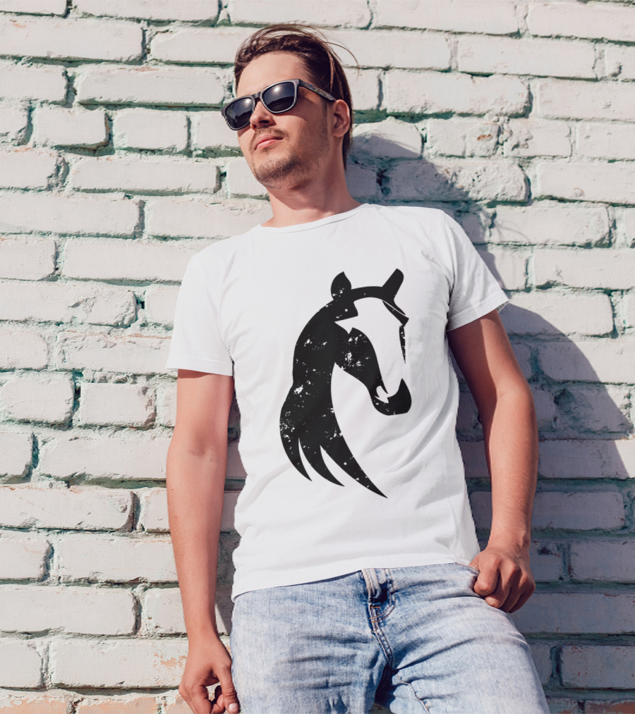 Grungy Tribal Horse Head T-Shirt