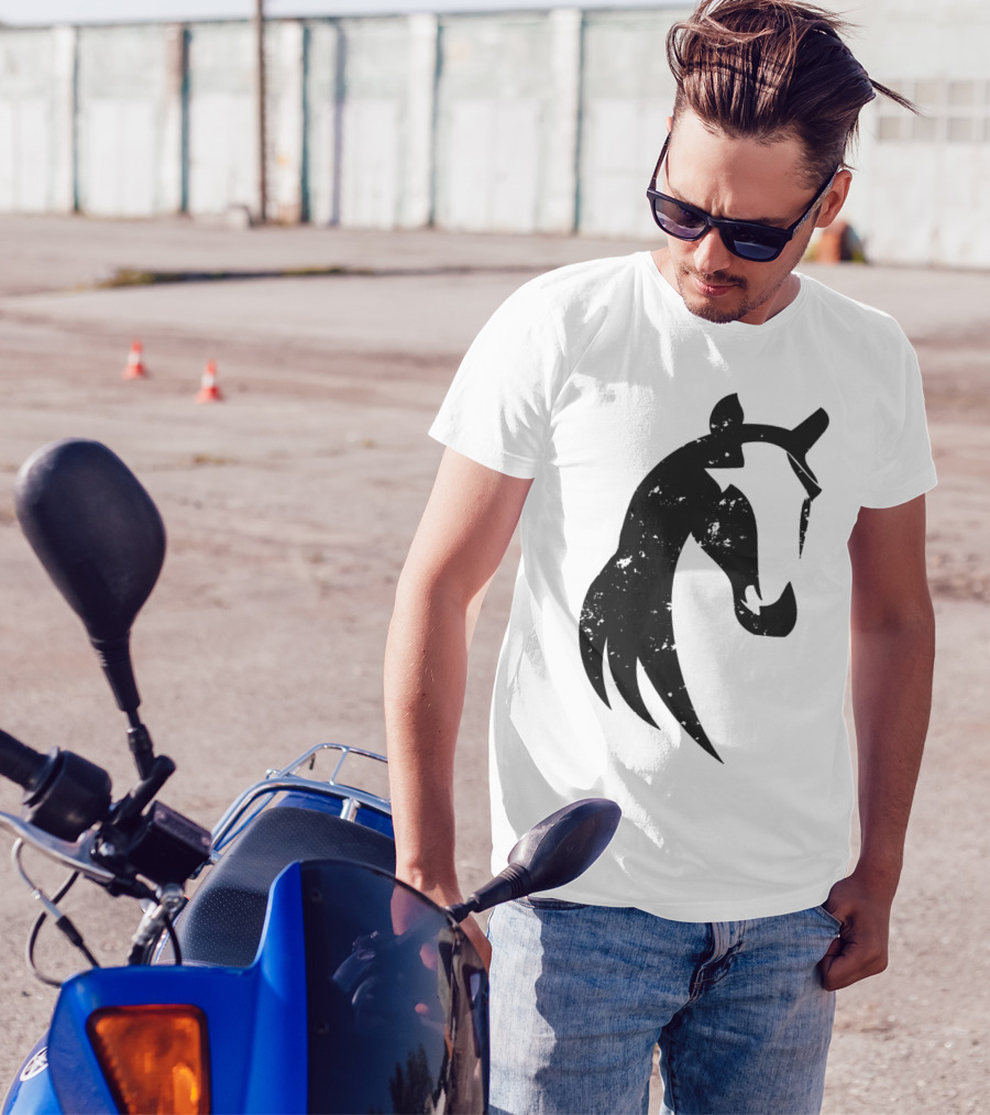 Grungy Tribal Horse Head T-Shirt