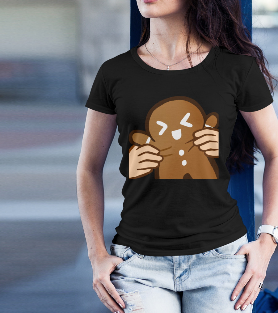 FhaeSquish Holiday Sticker Stick Gingerbread Hug Emoji T-Shirt