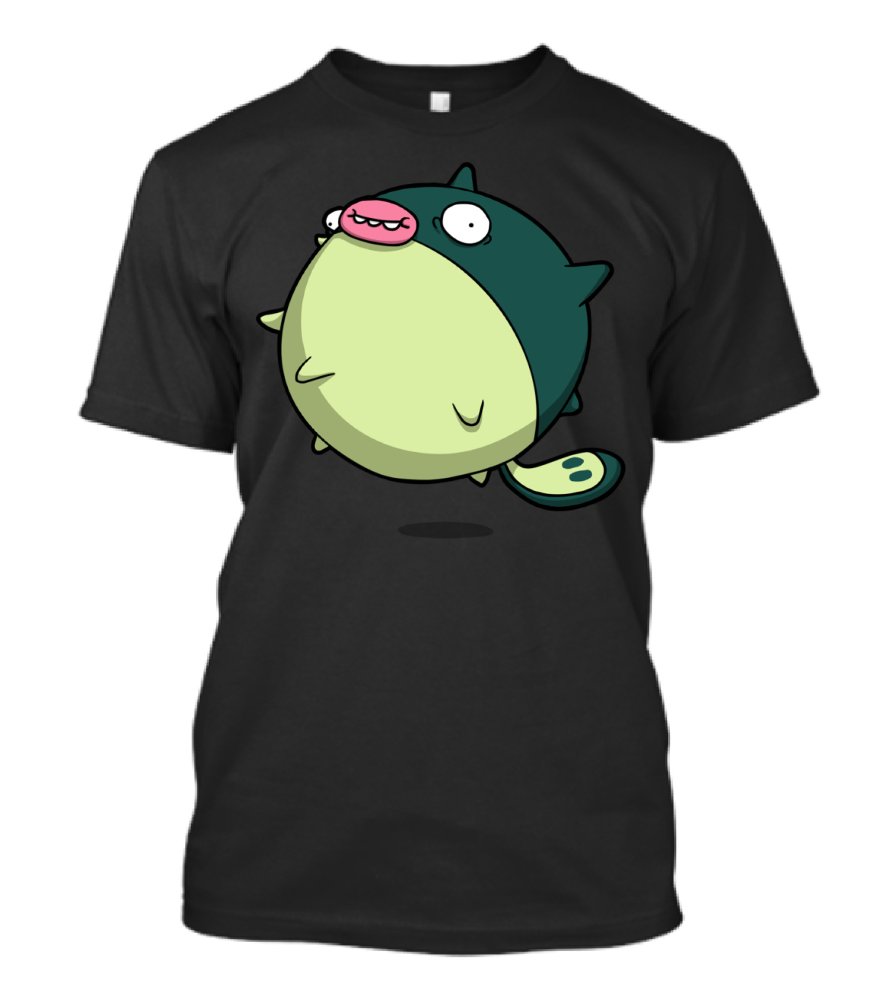 Puffy Fish Adorable Character Illustration Swimming T-Shirt
