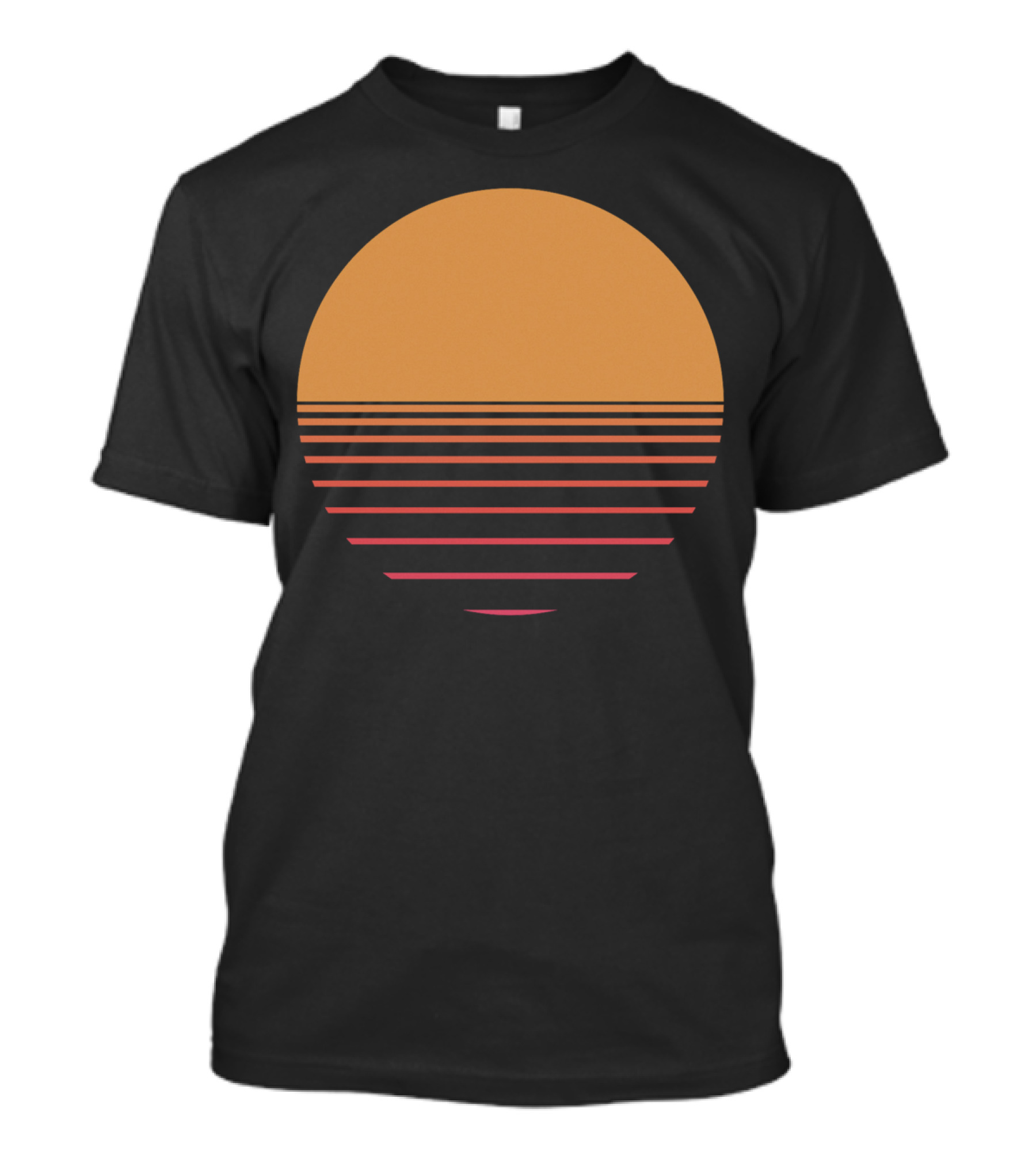 Rising Sun Retro Sunset Horizon Stripes T-Shirt