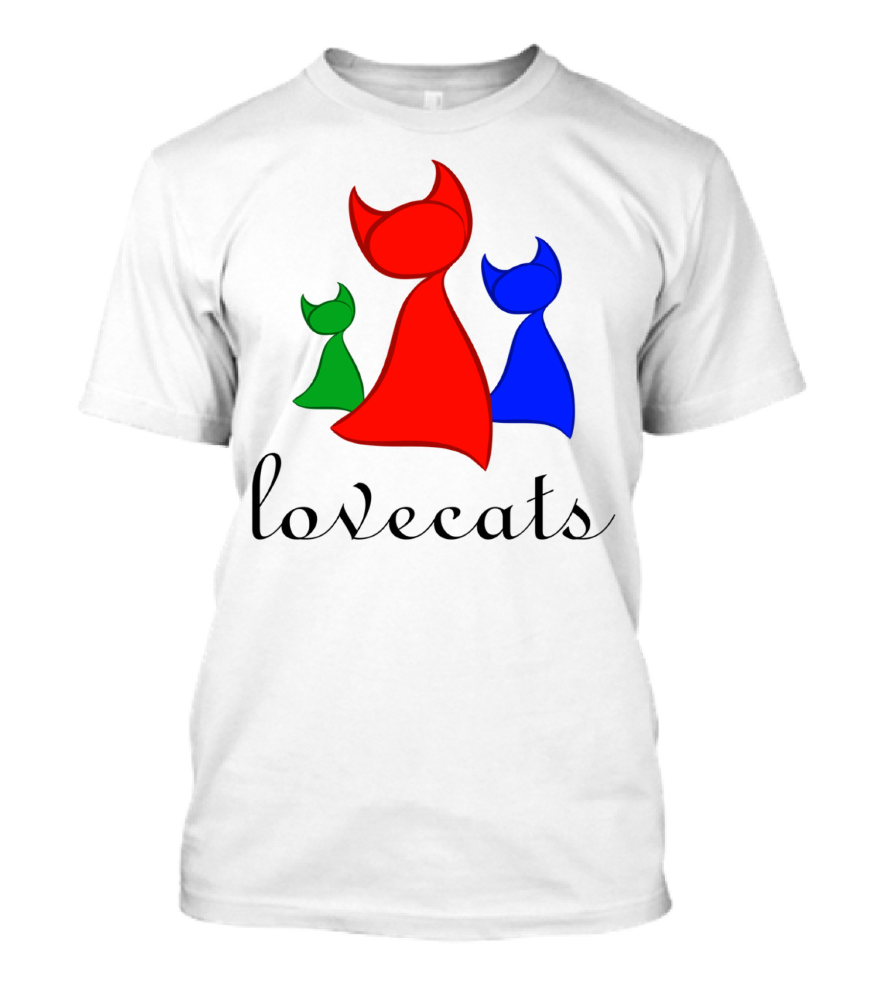 Calemissia Lovecats Red Blue Green Figures T-Shirt