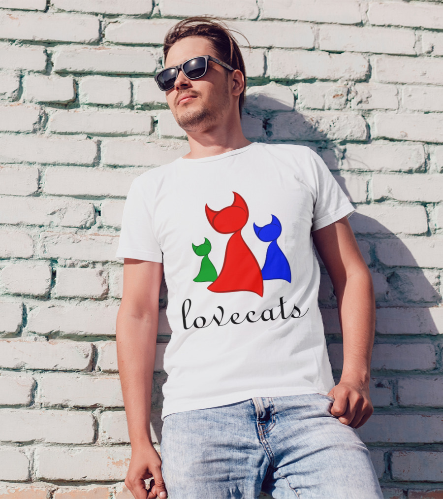 Calemissia Lovecats Red Blue Green Figures T-Shirt