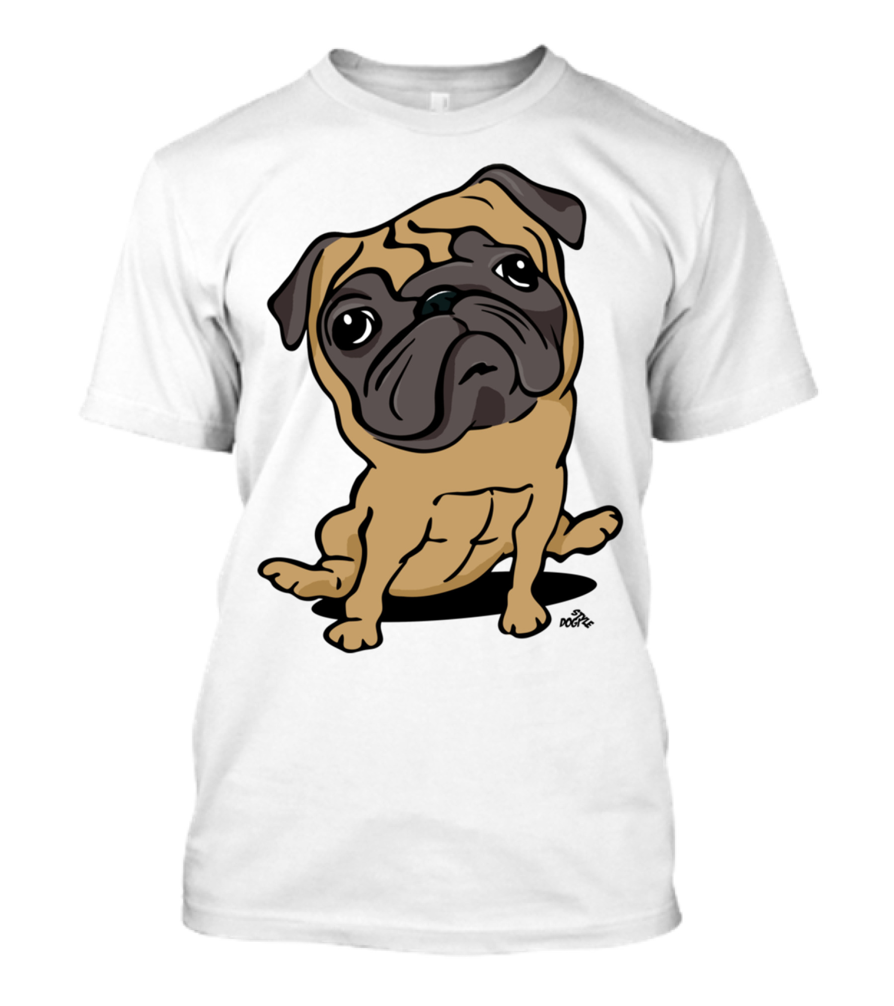Pug Cartoon Drawing T-Shirt