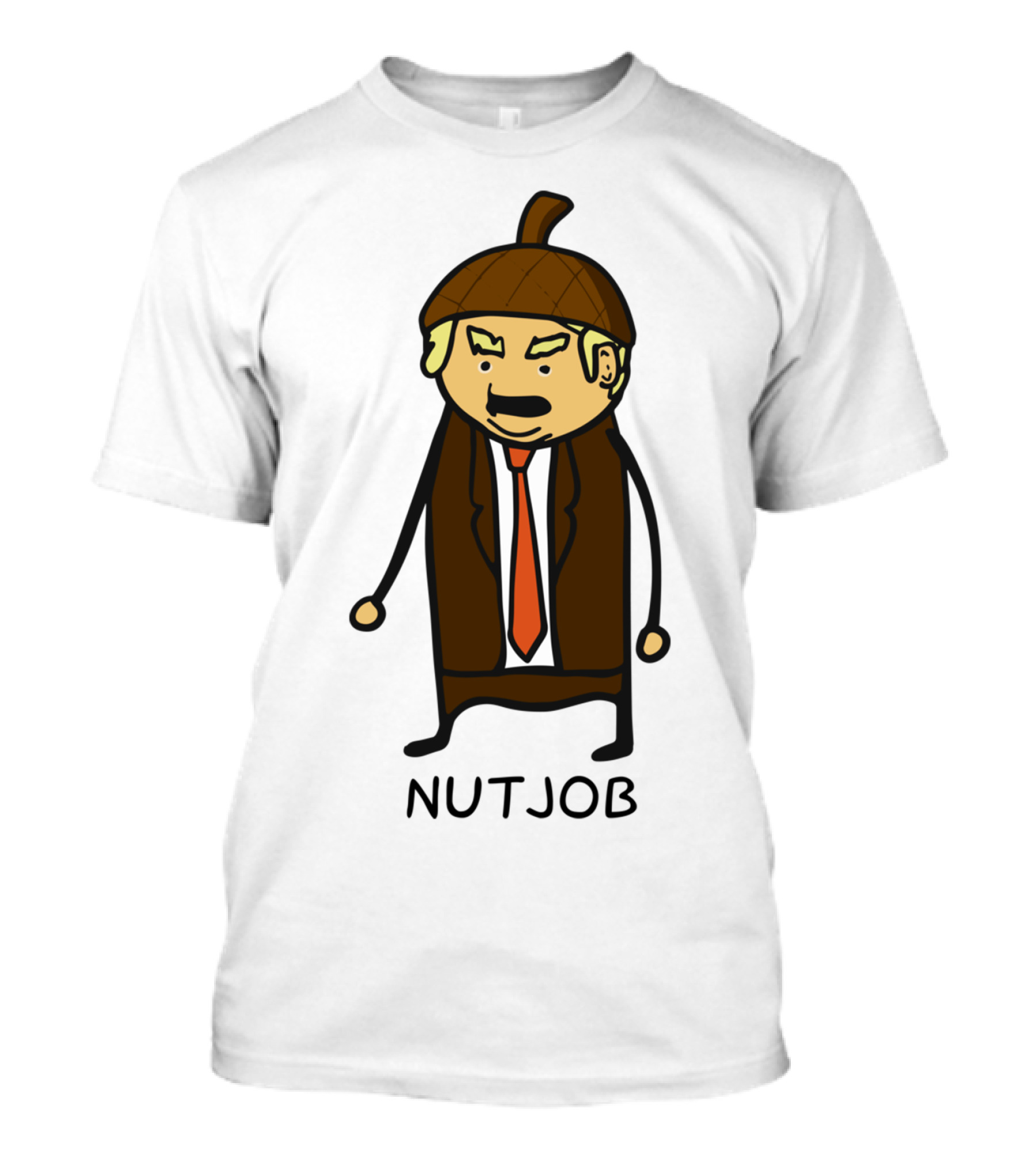 Nutjob Acorn Suit Character With Orange Tie T-Shirt